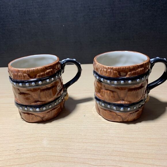 VTG KK Ceramics Barrel Mugs - Picture 5 of 7